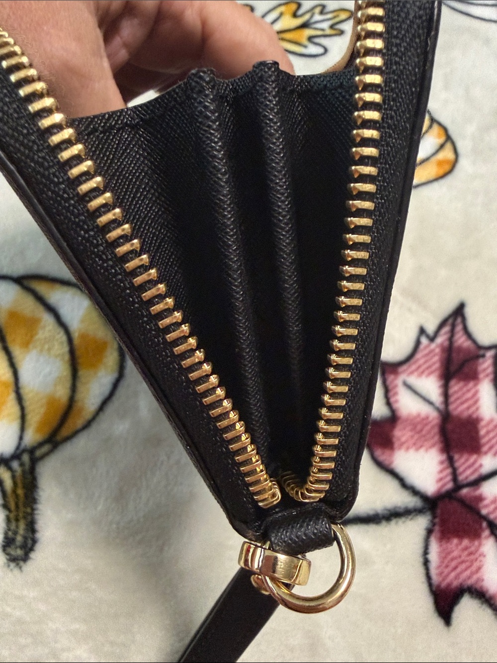 Michael Kors Black Leather Wristlet with Gold Plaque - Picture 8 of 10